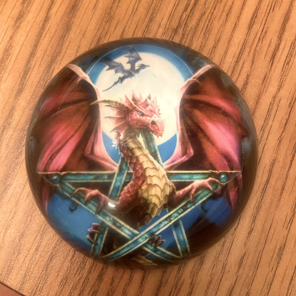 Glass Dragon paperweight 3” round - Picture 3 of 7